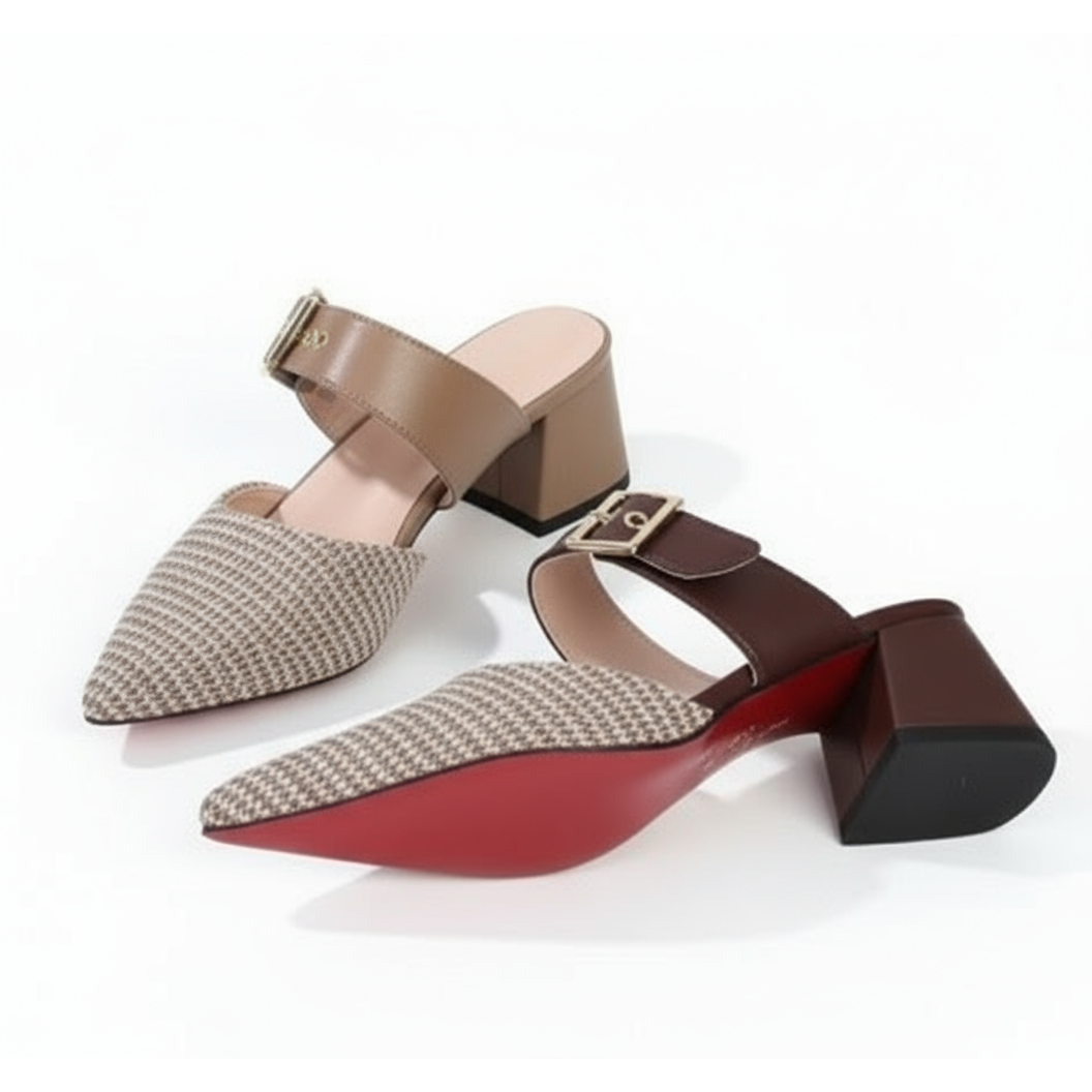 Mary Jane High Heel Shoes With Faux Pearl Detail Pointed Toe