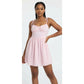 Sleeveless Solid Colour Backless Casual A-Line Mini Dress.