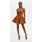 Elegant Lace-up Bow A-line Style Mini Dress.