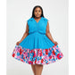 Elegant Plus Size Bottom Floral Midi Dress