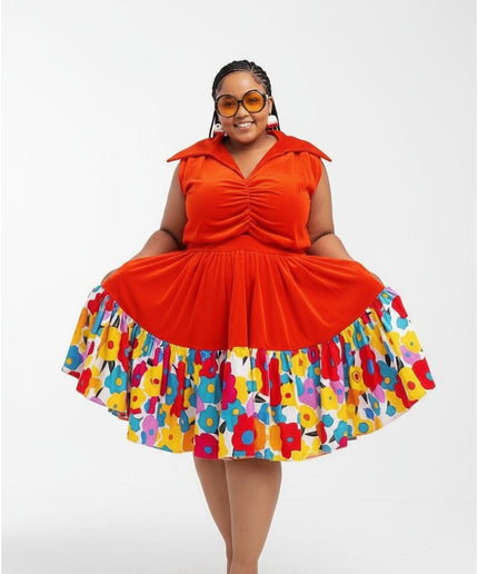 Elegant Plus Size Bottom Floral Midi Dress – YELLOW SUB TRADING