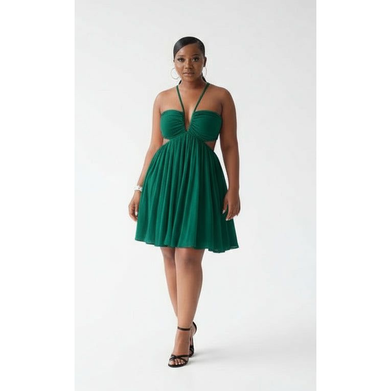 Strapless Tulle Prom Flowy Short Ruffle A-line Dress