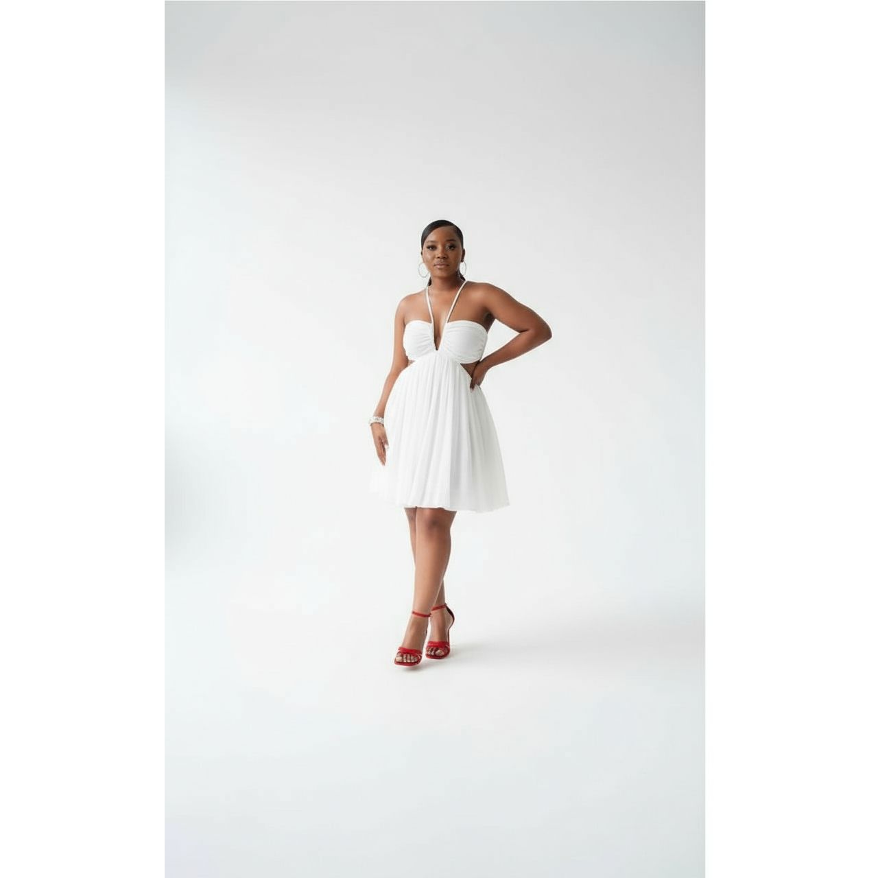 Strapless Tulle Prom Flowy Short Ruffle A-line Dress