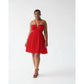 Strapless Tulle Prom Flowy Short Ruffle A-line Dress