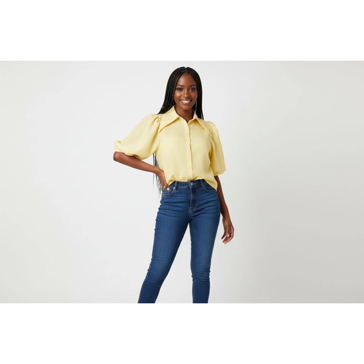 Women's Turn-Down Collar Puff Sleeve Shirt – Elegant Blouse