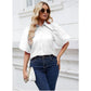Turn-Down Collar Half Puff Sleeve Shirt
