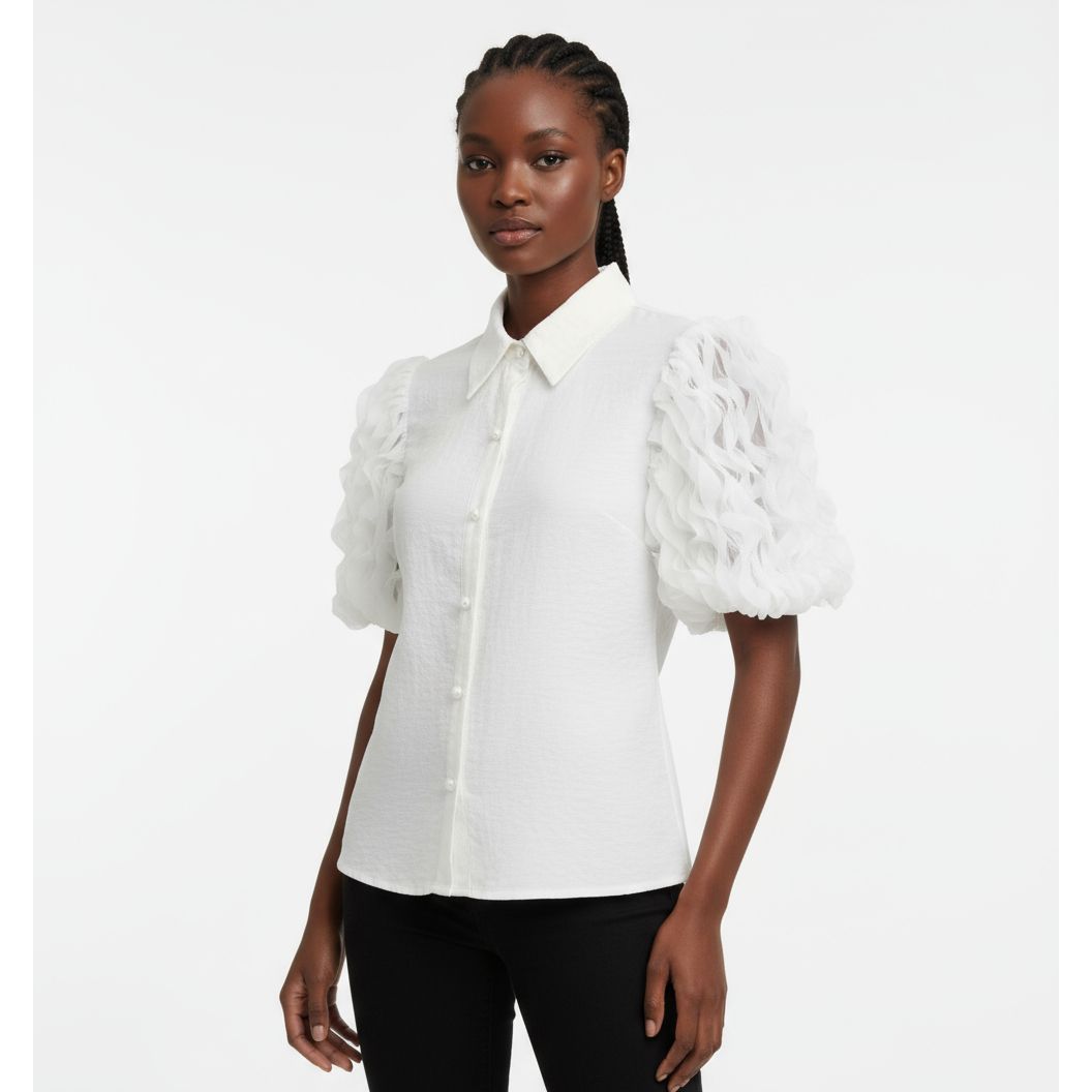 Floral lace Button-down Shirt Blouse