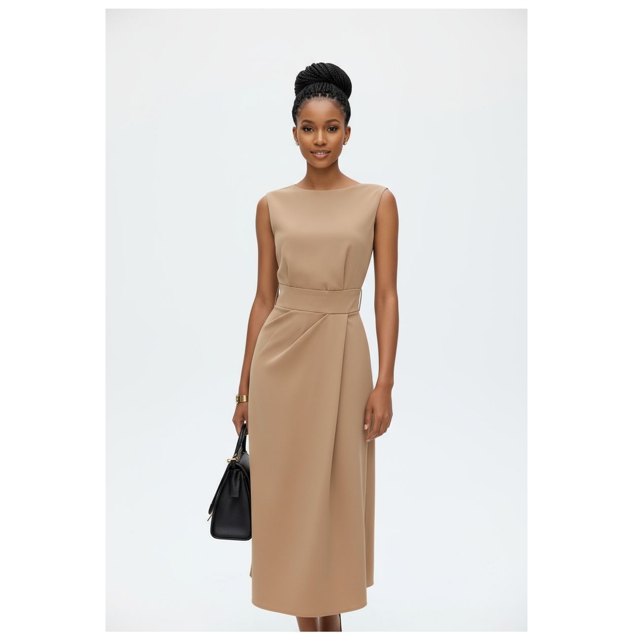 Sexy Round Neck Sleeveless High Waist Dress