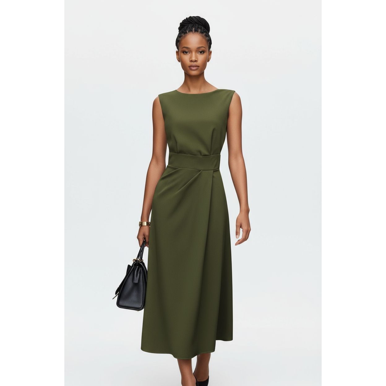 Sexy Round Neck Sleeveless High Waist Dress