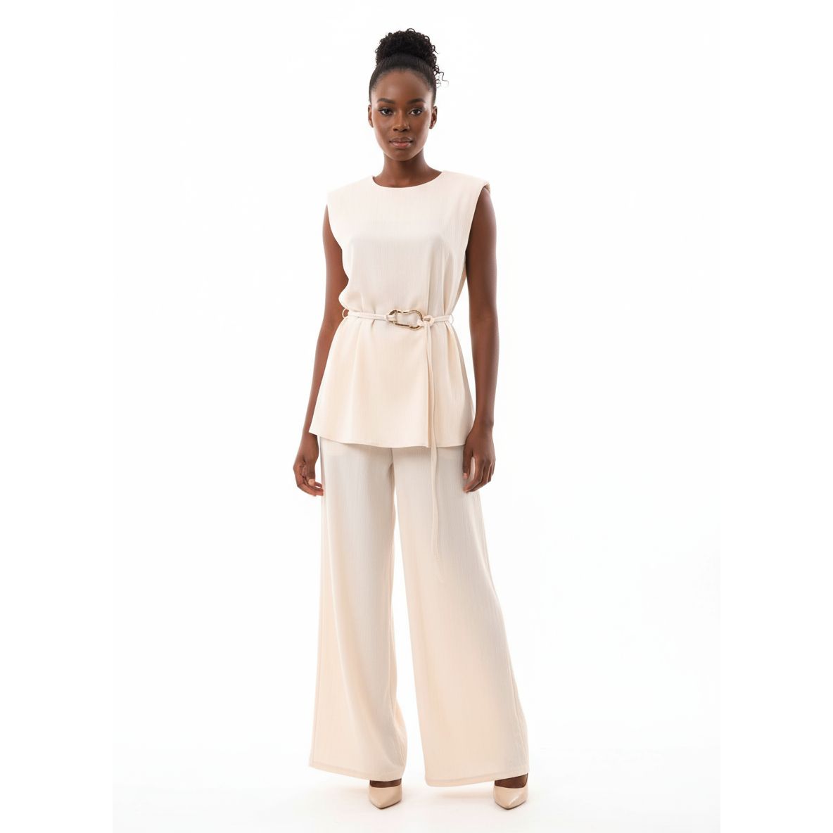 Fashion Design Elegant Sleeveless Top And Long Pants Set
