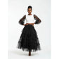 Mesh Tulle Layered Pleated Maxi Fashion Skirt