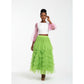 Mesh Tulle Layered Pleated Maxi Fashion Skirt