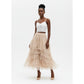 Mesh Tulle Layered Pleated Maxi Fashion Skirt