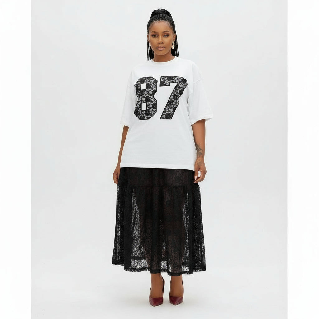 T-shirt and a Lace Skirt Flora 2 Piece Set