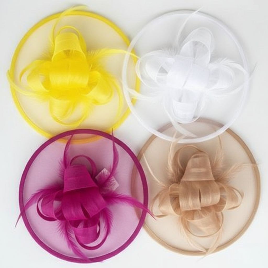 Elegant Faux Feather Party Hat with Floral Accents