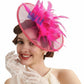Elegant Faux Feather Party Hat with Floral Accents