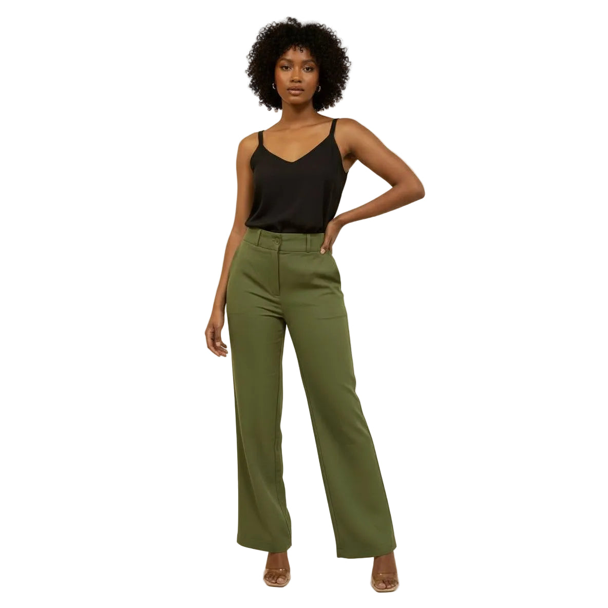 Ladies Wide Leg High Waisted Pants
