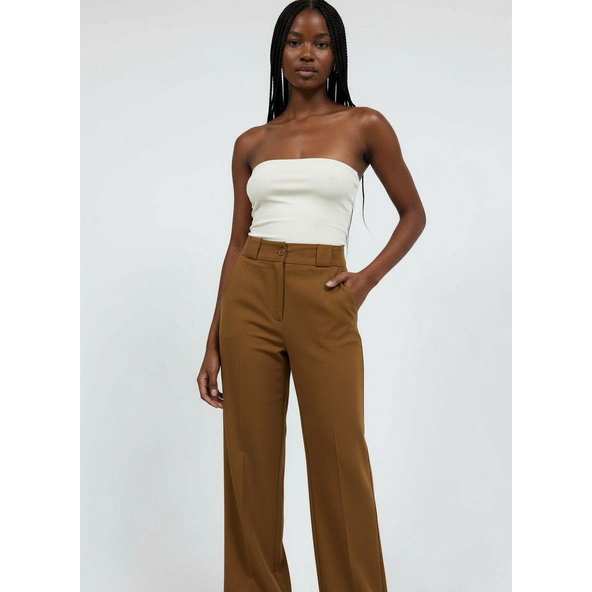 Ladies Wide Leg High Waisted Pants