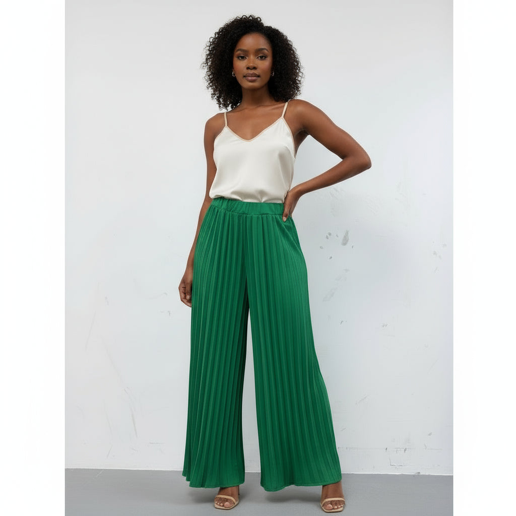 Flowly Palazzo Pleated Wide Leg Pants