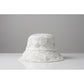 Bucket Hat with Mesh Flower Wide Brim Shiny Sequin Sun