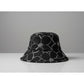 Bucket Hat with Mesh Flower Wide Brim Shiny Sequin Sun