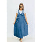 Plus Size Loose-Fit Denim Overalls Dress