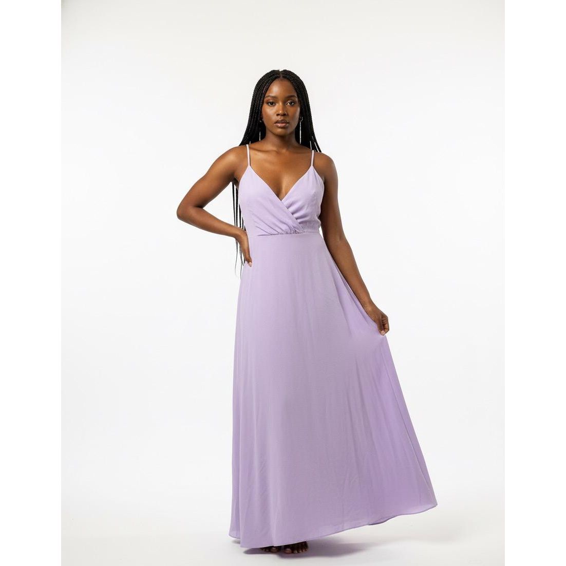 Satin Long Prom Unique Pleat Sleeveless Dress.