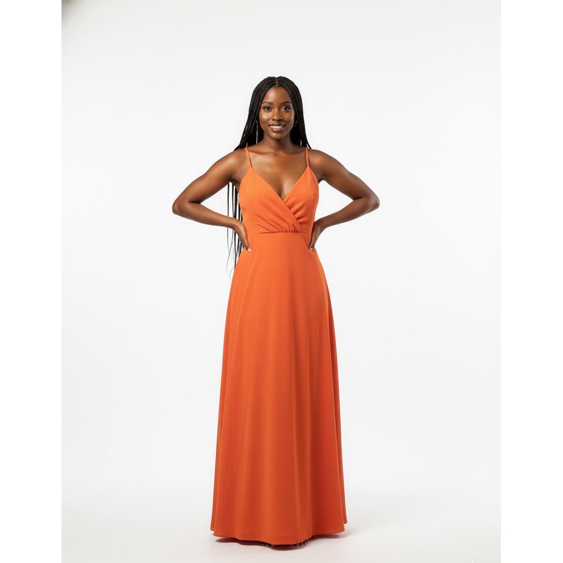 Satin Long Prom Unique Pleat Sleeveless Dress.