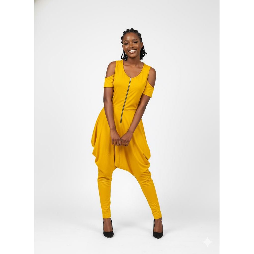 Plus Size Off-Shoulder Long Sleeve Wide-Leg Jumpsuit