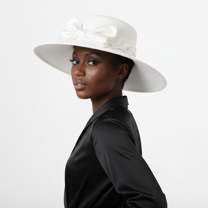 Bridal Party Wedding British Tea Cap Fascinator Flat Top Hat