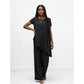 Asymmentric Bottom Short Sleeve Top and Pant Set.