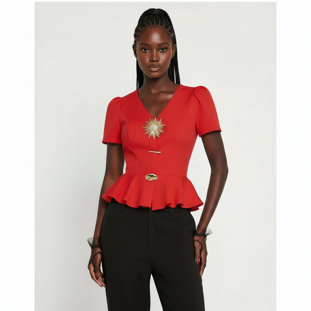 Peplum Work Blouse.