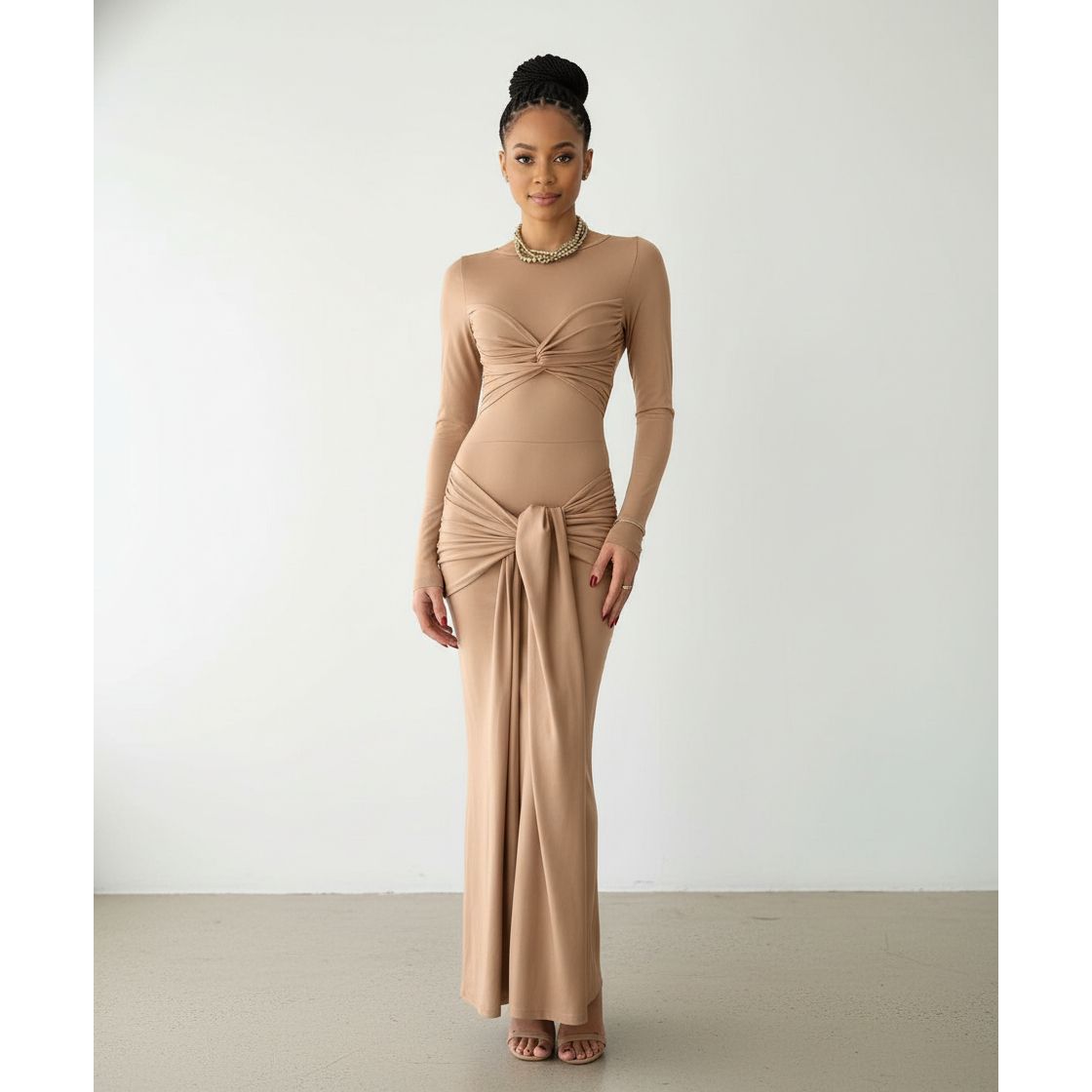 Tie Wrap Designer Maxi Dress