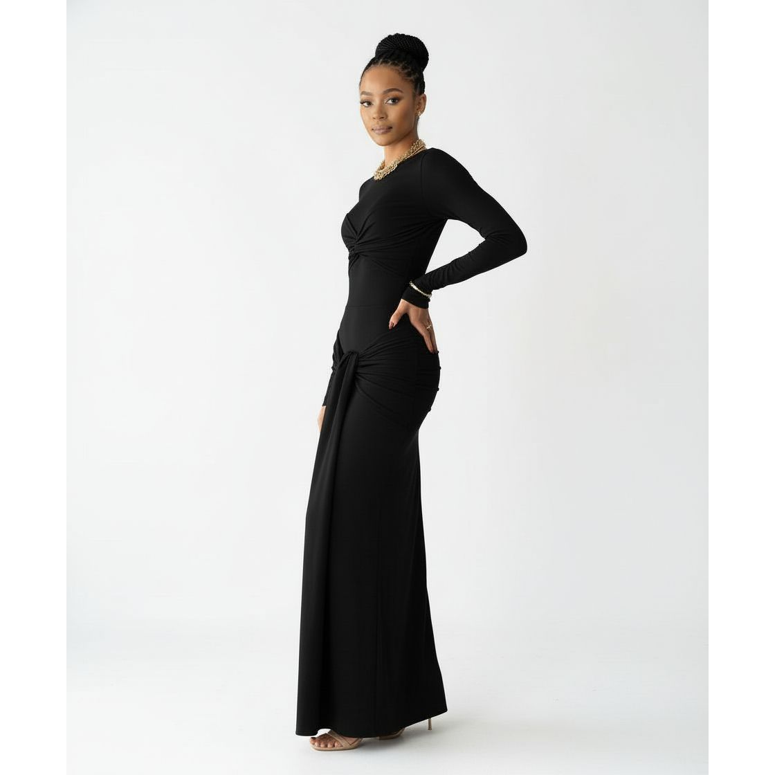 Tie Wrap Designer Maxi Dress