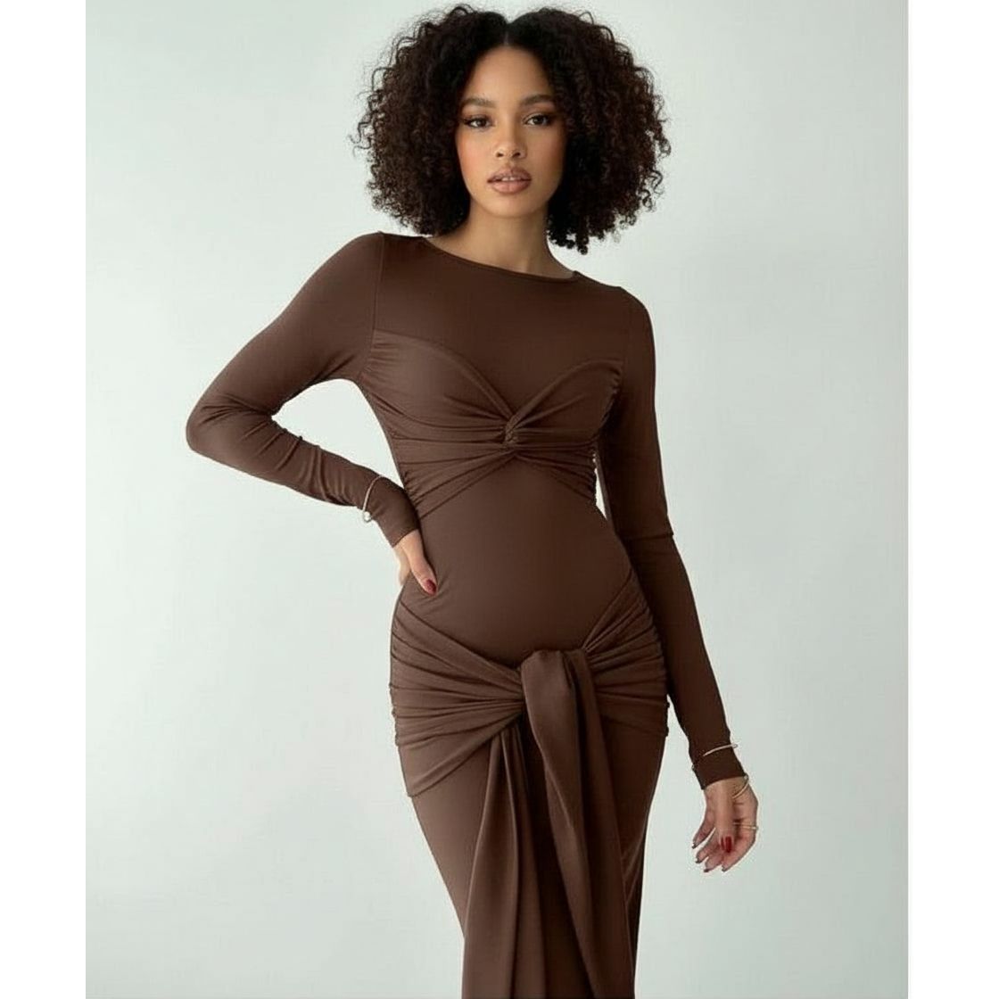 Tie Wrap Designer Maxi Dress