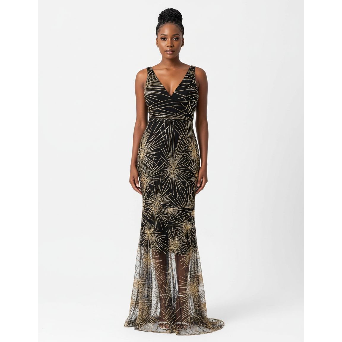 Sexy Lace Sequin Long Evening Prom Dress