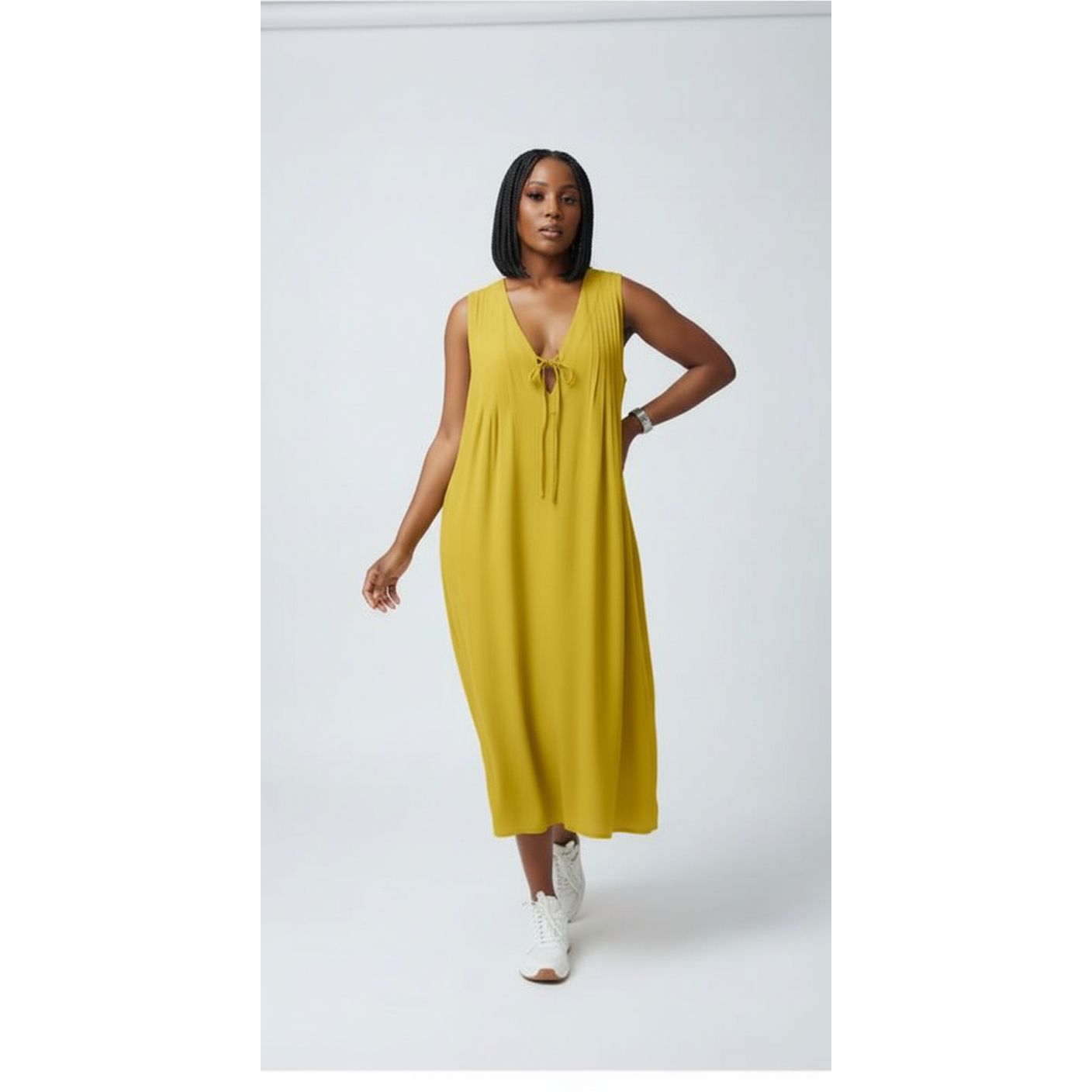 Casual Summer Maxi Sleeveless V Neck Beach Sundress