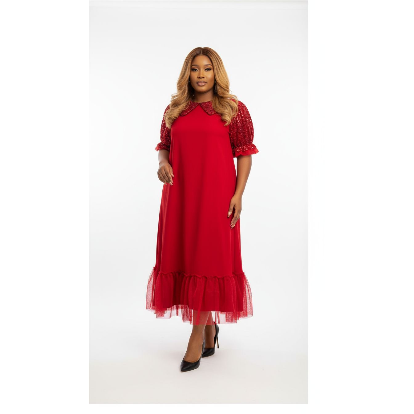 Plus Size Elegant Wedding Prom Dress.