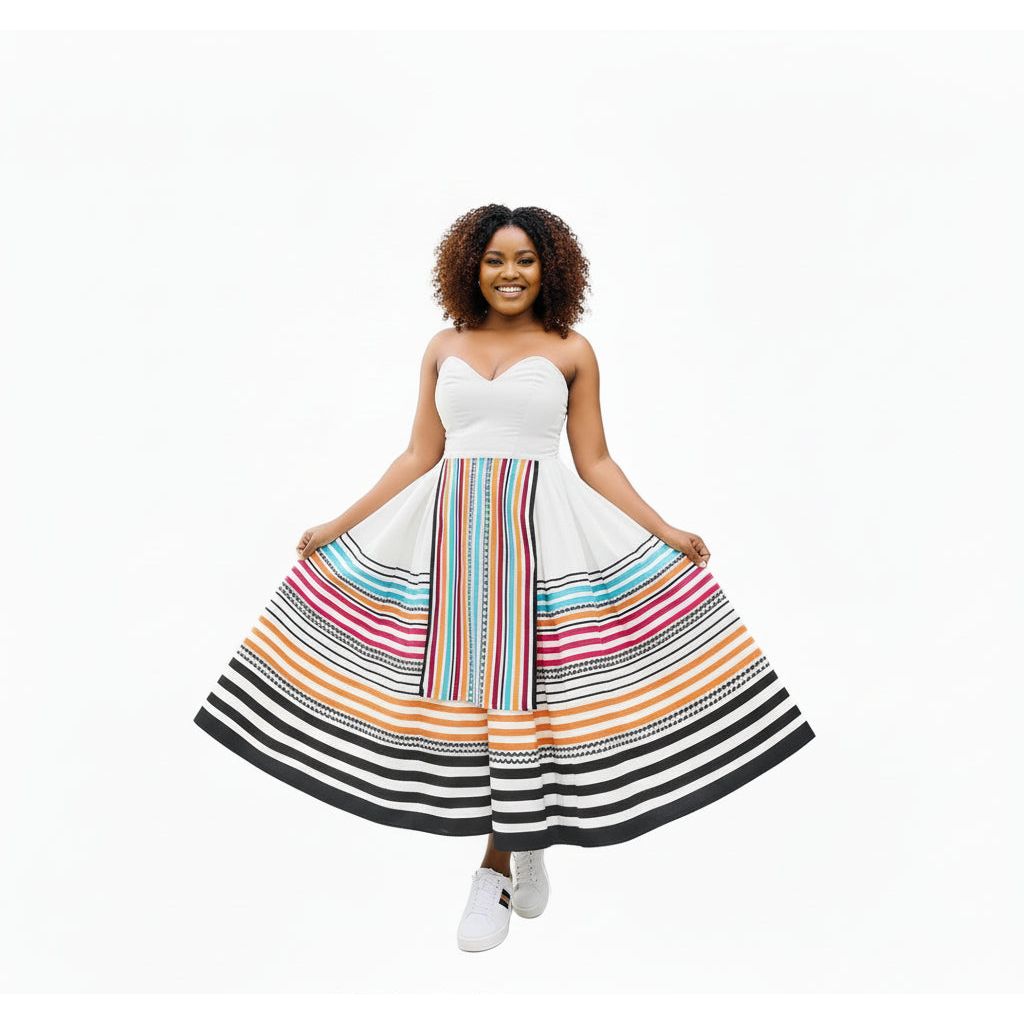 Ankara Traditional Boobtube Sweetheart Dress.