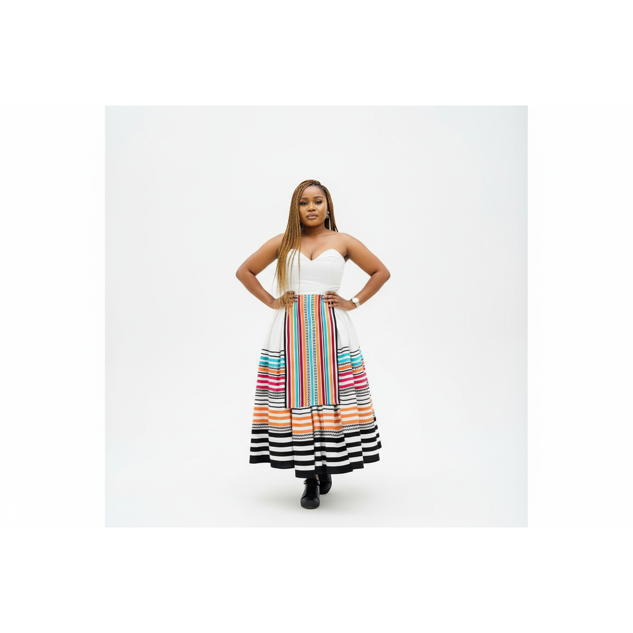 Ankara Traditional Boobtube Sweetheart Dress.