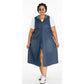 Plus Size Denim Dress With Front Buttons