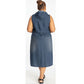 Plus Size Denim Dress With Front Buttons