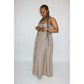 Big Back Bow Custom Pleated Plus Size Maxi Dress