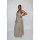 Big Back Bow Custom Pleated Plus Size Maxi Dress