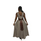 Big Back Bow Custom Pleated Plus Size Maxi Dress