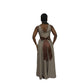 Big Back Bow Custom Pleated Plus Size Maxi Dress