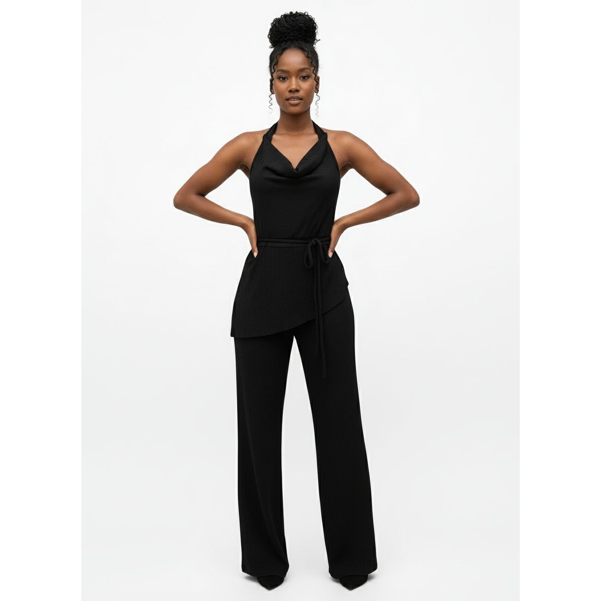 V-Neck Shirts & Straight Pants 2 Piece Sets