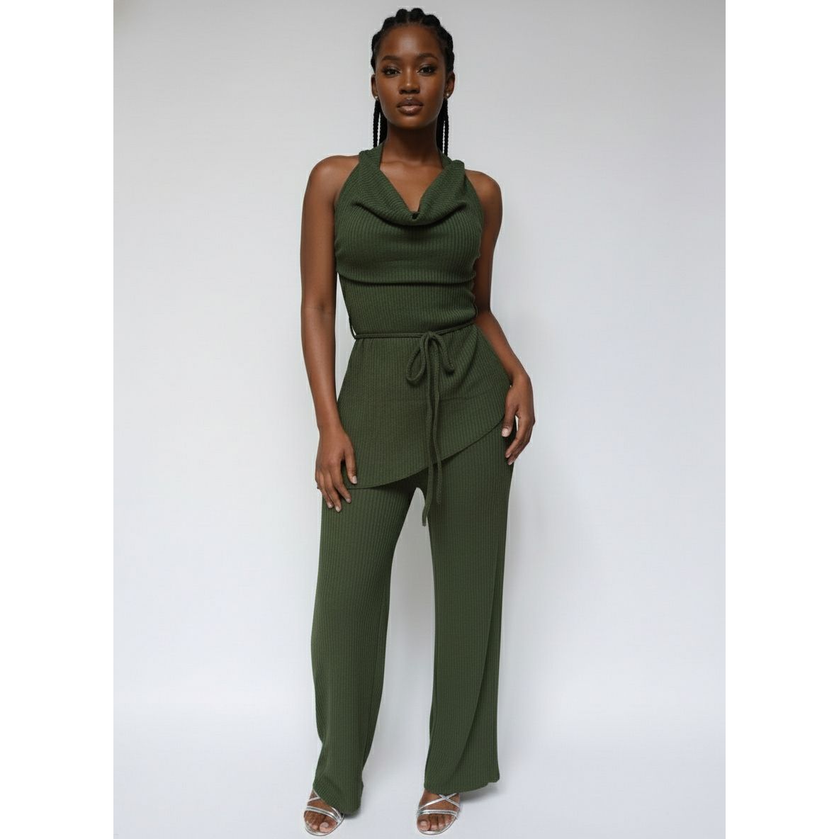 V-Neck Shirts & Straight Pants 2 Piece Sets