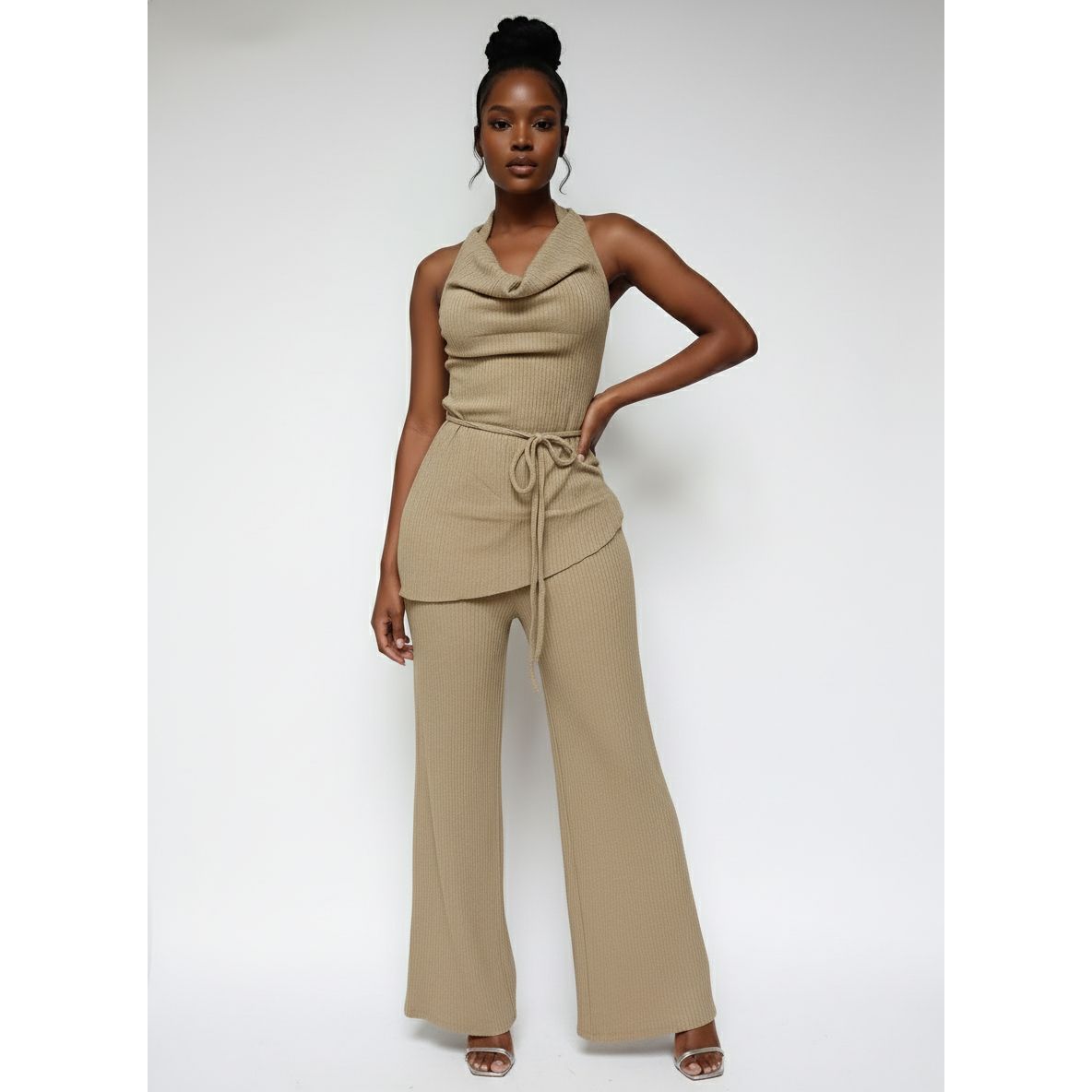 V-Neck Shirts & Straight Pants 2 Piece Sets