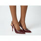 Womens Slingback Pump Heels with Buckle Detail